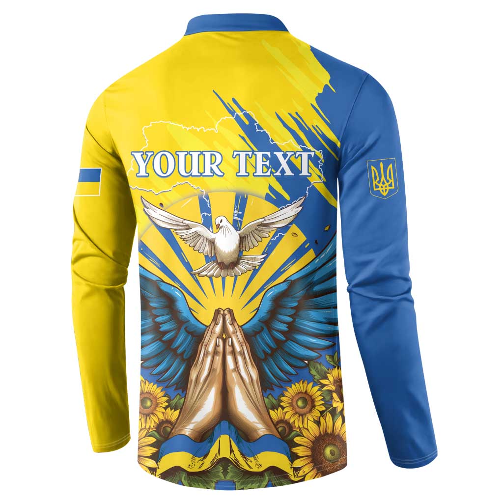 Ukraine Independence Day Button Sweatshirt Ukrainian Dove Sunflower - Wonder Print Shop