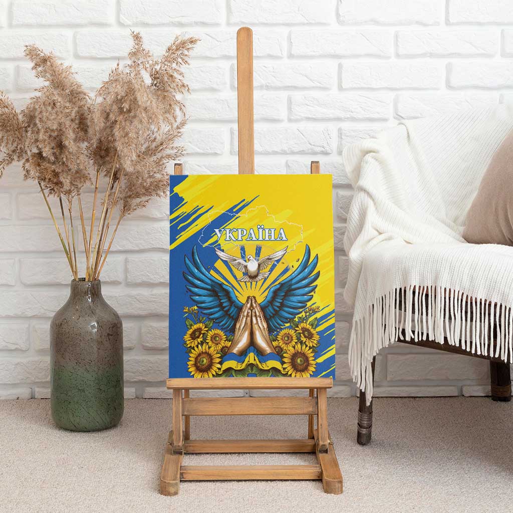Ukraine Independence Day Canvas Wall Art Ukrainian Dove Sunflower - Wonder Print Shop