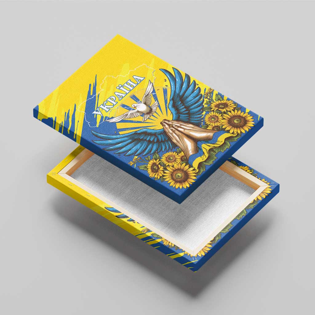 Ukraine Independence Day Canvas Wall Art Ukrainian Dove Sunflower - Wonder Print Shop