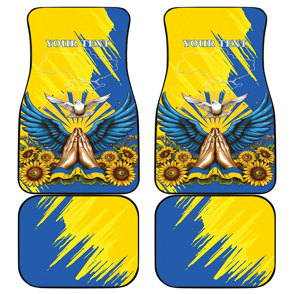 Ukraine Independence Day Car Mats Ukrainian Dove Sunflower - Wonder Print Shop