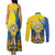 Ukraine Independence Day Couples Matching Tank Maxi Dress and Long Sleeve Button Shirt Ukrainian Dove Sunflower - Wonder Print Shop