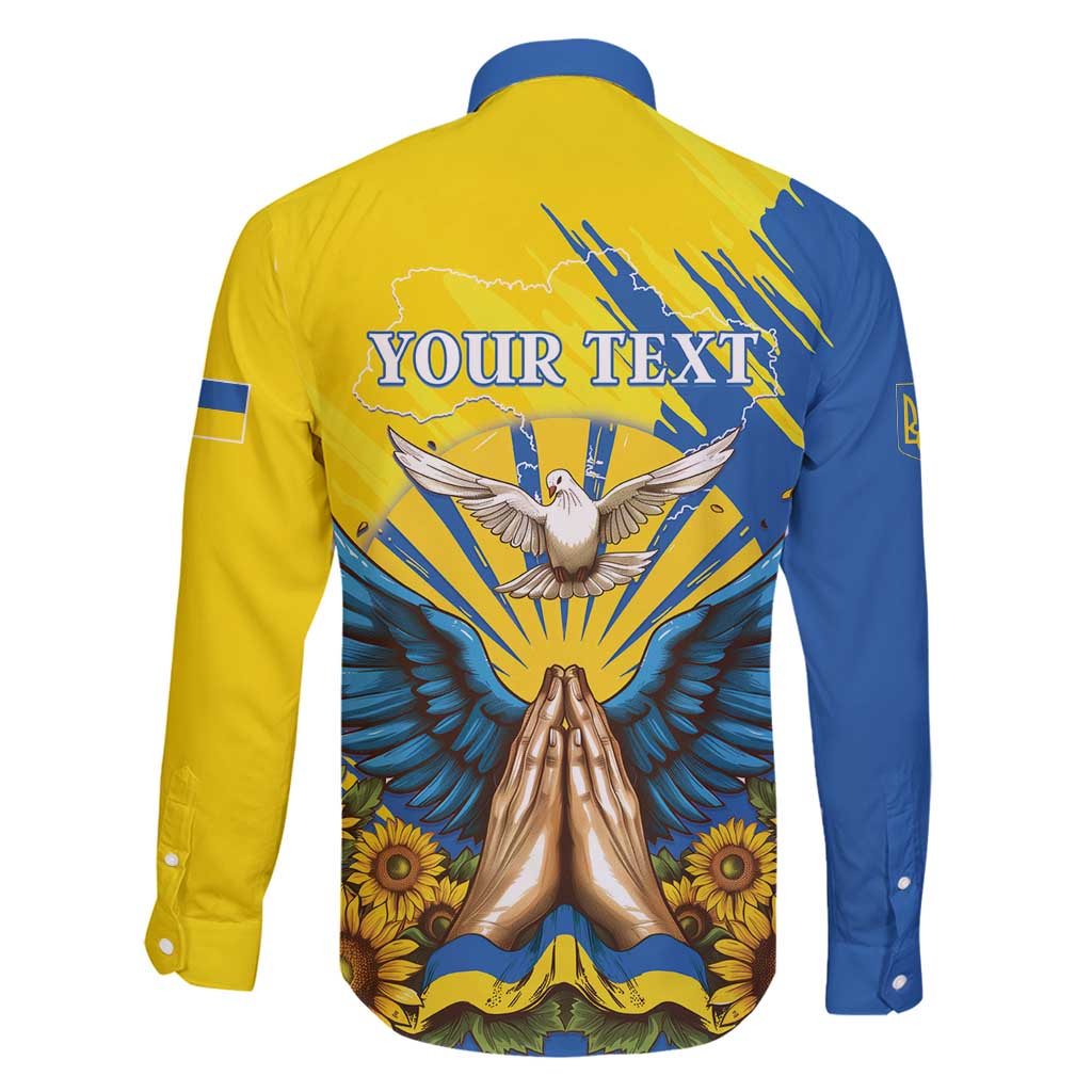 Ukraine Independence Day Family Matching Long Sleeve Bodycon Dress and Hawaiian Shirt Ukrainian Dove Sunflower - Wonder Print Shop