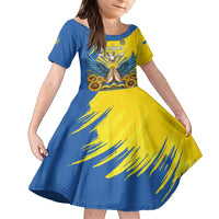 Ukraine Independence Day Family Matching Tank Maxi Dress and Hawaiian Shirt Ukrainian Dove Sunflower - Wonder Print Shop