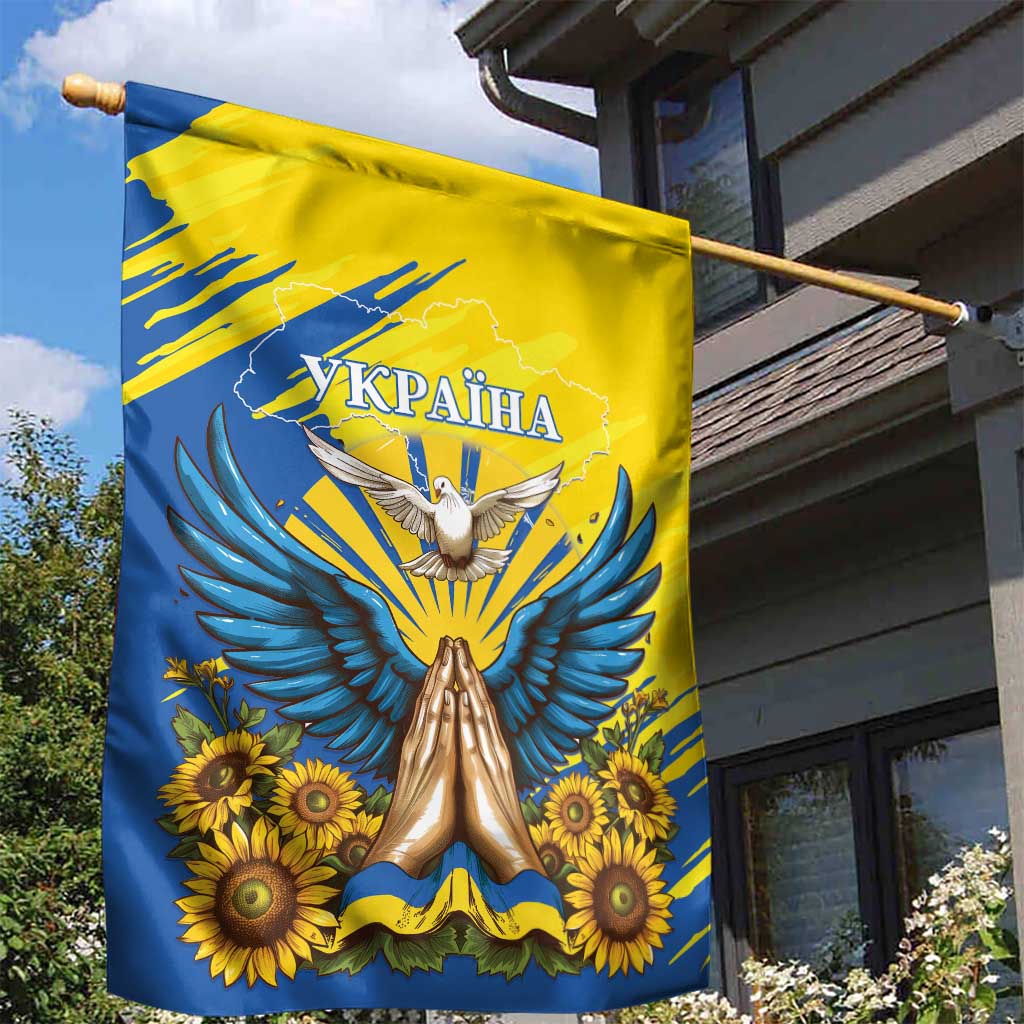 Ukraine Independence Day Garden Flag Ukrainian Dove Sunflower - Wonder Print Shop