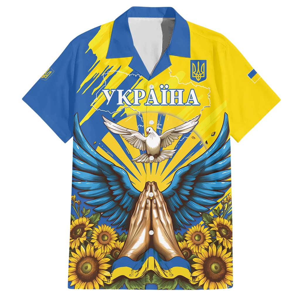 Ukraine Independence Day Hawaiian Shirt Ukrainian Dove Sunflower - Wonder Print Shop