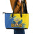 Ukraine Independence Day Leather Tote Bag Ukrainian Dove Sunflower - Wonder Print Shop