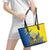 Ukraine Independence Day Leather Tote Bag Ukrainian Dove Sunflower - Wonder Print Shop