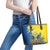 Ukraine Independence Day Leather Tote Bag Ukrainian Dove Sunflower - Wonder Print Shop