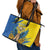 Ukraine Independence Day Leather Tote Bag Ukrainian Dove Sunflower - Wonder Print Shop