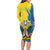 Ukraine Independence Day Long Sleeve Bodycon Dress Ukrainian Dove Sunflower - Wonder Print Shop