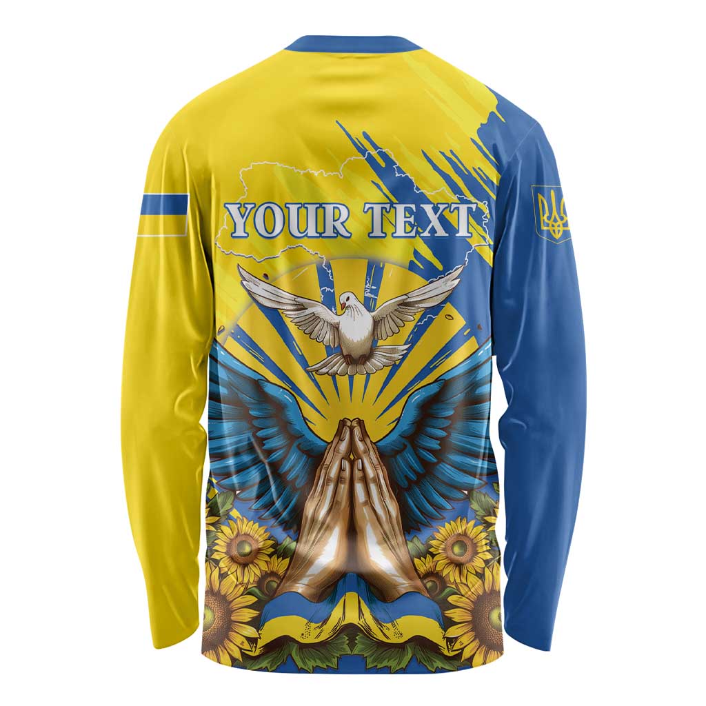 Ukraine Independence Day Long Sleeve Shirt Ukrainian Dove Sunflower - Wonder Print Shop