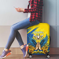 Ukraine Independence Day Luggage Cover Ukrainian Dove Sunflower - Wonder Print Shop