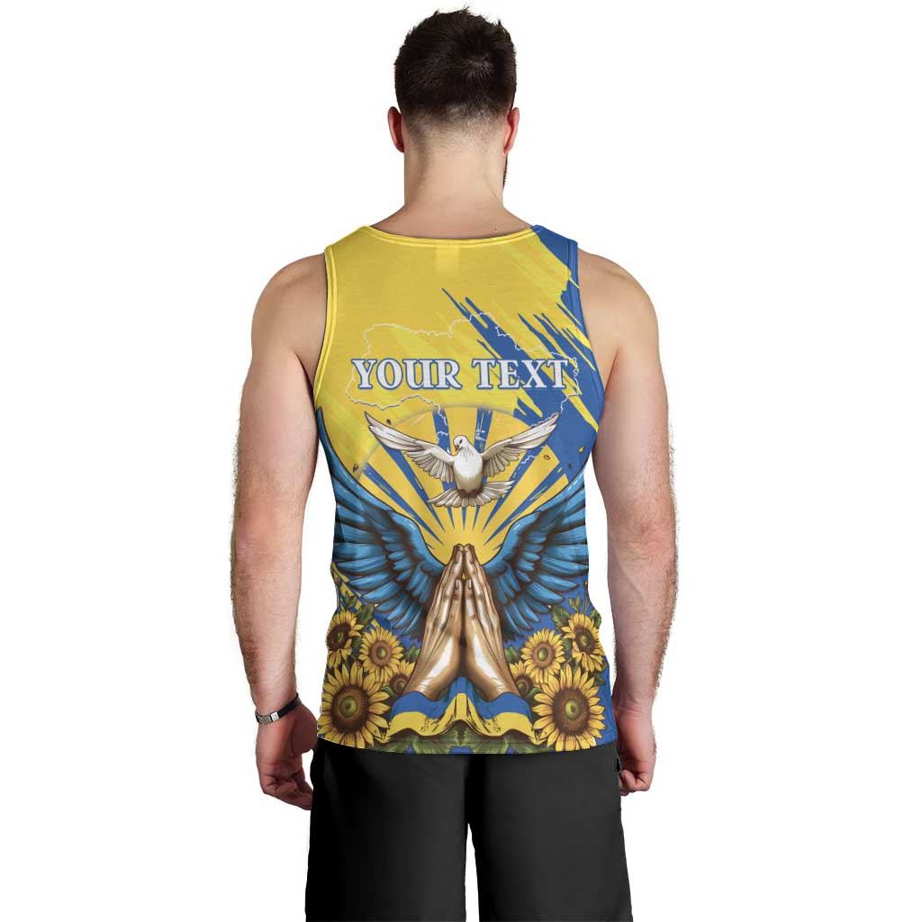Ukraine Independence Day Men Tank Top Ukrainian Dove Sunflower - Wonder Print Shop