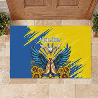 Ukraine Independence Day Rubber Doormat Ukrainian Dove Sunflower - Wonder Print Shop