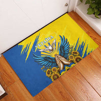 Ukraine Independence Day Rubber Doormat Ukrainian Dove Sunflower - Wonder Print Shop