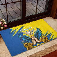 Ukraine Independence Day Rubber Doormat Ukrainian Dove Sunflower - Wonder Print Shop