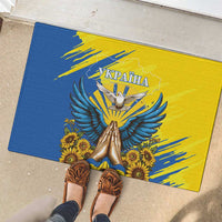 Ukraine Independence Day Rubber Doormat Ukrainian Dove Sunflower - Wonder Print Shop