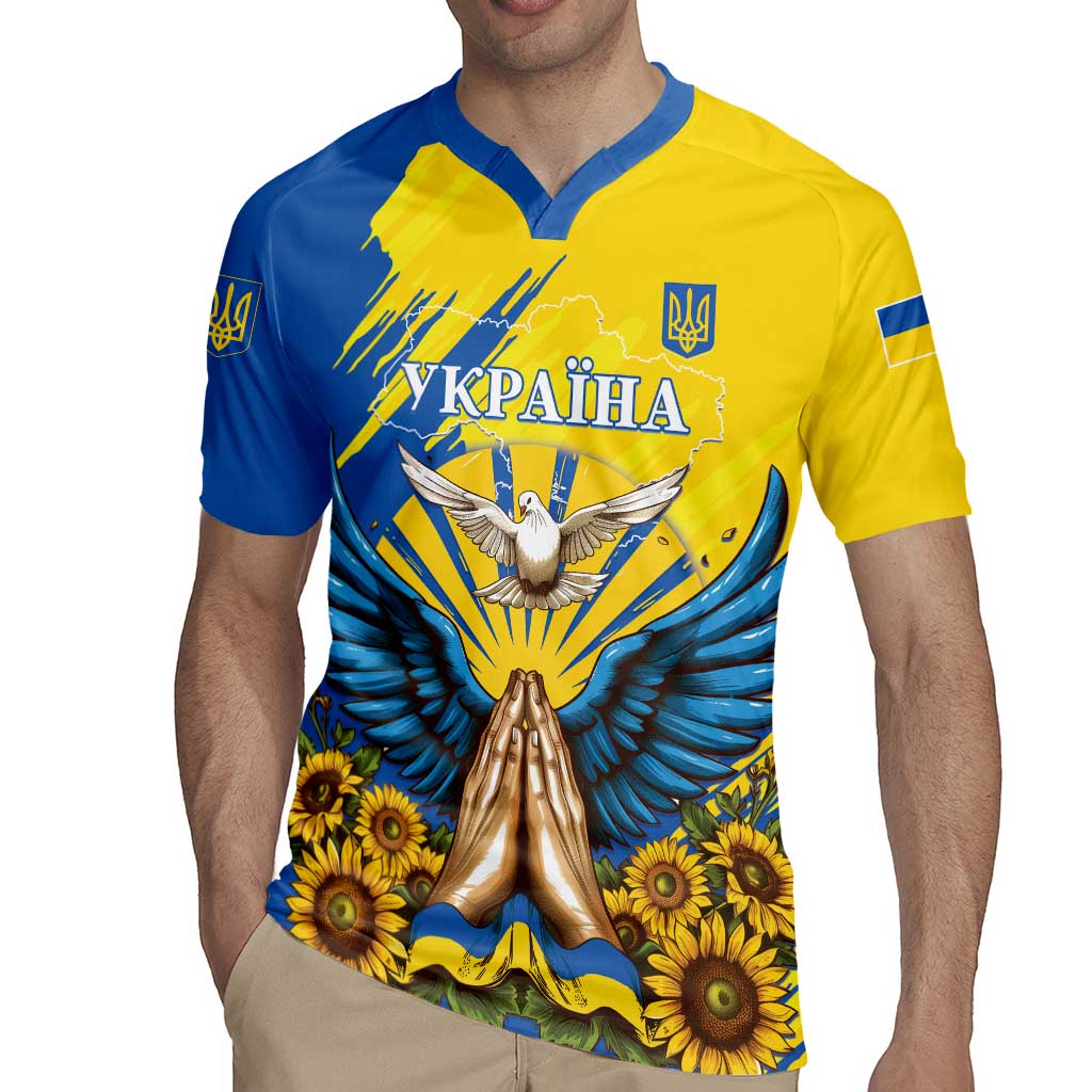 Ukraine Independence Day Rugby Jersey Ukrainian Dove Sunflower - Wonder Print Shop