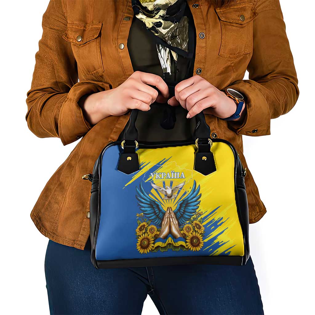 Ukraine Independence Day Shoulder Handbag Ukrainian Dove Sunflower