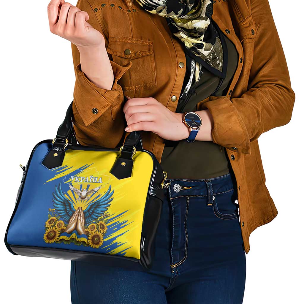 Ukraine Independence Day Shoulder Handbag Ukrainian Dove Sunflower