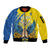 Ukraine Independence Day Sleeve Zip Bomber Jacket Ukrainian Dove Sunflower - Wonder Print Shop