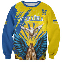 Ukraine Independence Day Sweatshirt Ukrainian Dove Sunflower - Wonder Print Shop
