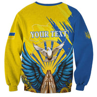 Ukraine Independence Day Sweatshirt Ukrainian Dove Sunflower - Wonder Print Shop