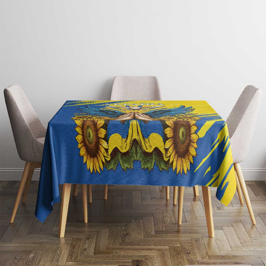 Ukraine Independence Day Tablecloth Ukrainian Dove Sunflower - Wonder Print Shop
