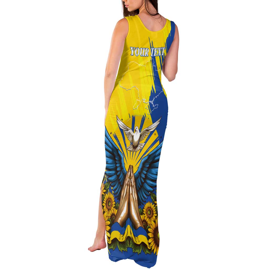 Ukraine Independence Day Tank Maxi Dress Ukrainian Dove Sunflower - Wonder Print Shop