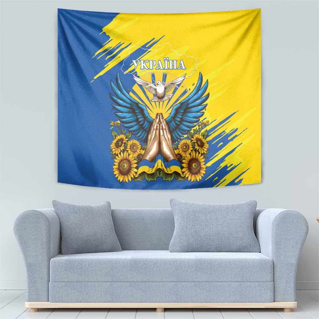 Ukraine Independence Day Tapestry Ukrainian Dove Sunflower - Wonder Print Shop