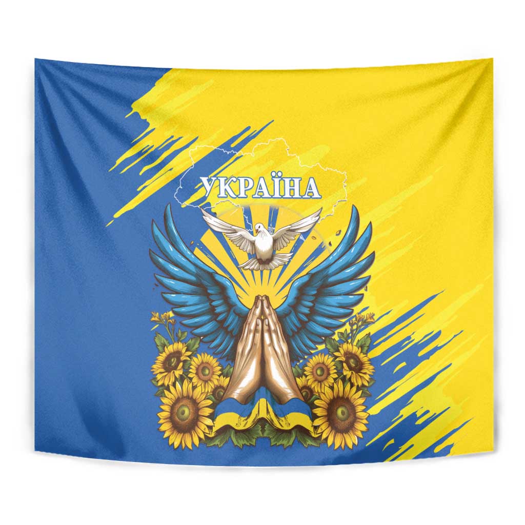 Ukraine Independence Day Tapestry Ukrainian Dove Sunflower - Wonder Print Shop