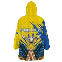 Ukraine Independence Day Wearable Blanket Hoodie Ukrainian Dove Sunflower - Wonder Print Shop