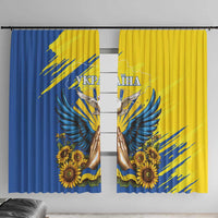 Ukraine Independence Day Window Curtain Ukrainian Dove Sunflower - Wonder Print Shop