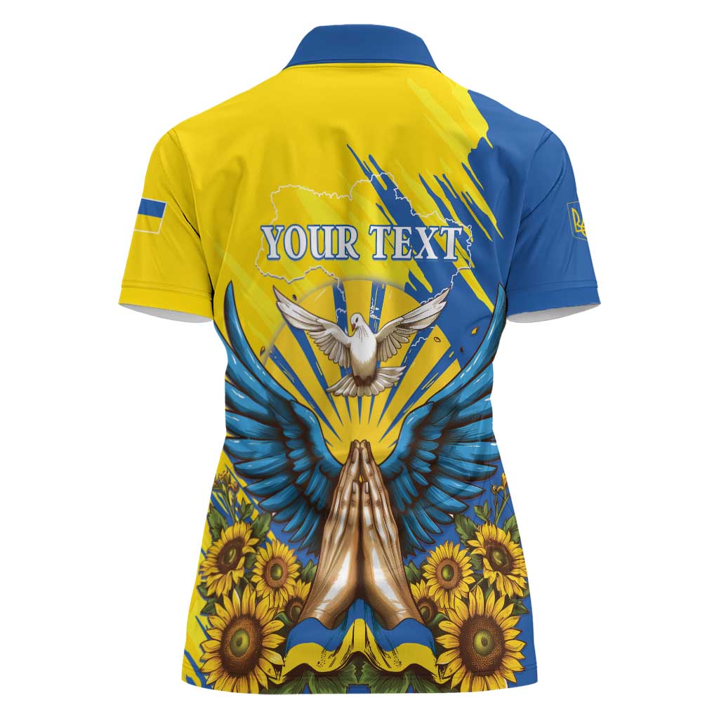 Ukraine Independence Day Women Polo Shirt Ukrainian Dove Sunflower - Wonder Print Shop