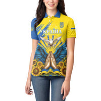 Ukraine Independence Day Women Polo Shirt Ukrainian Dove Sunflower - Wonder Print Shop