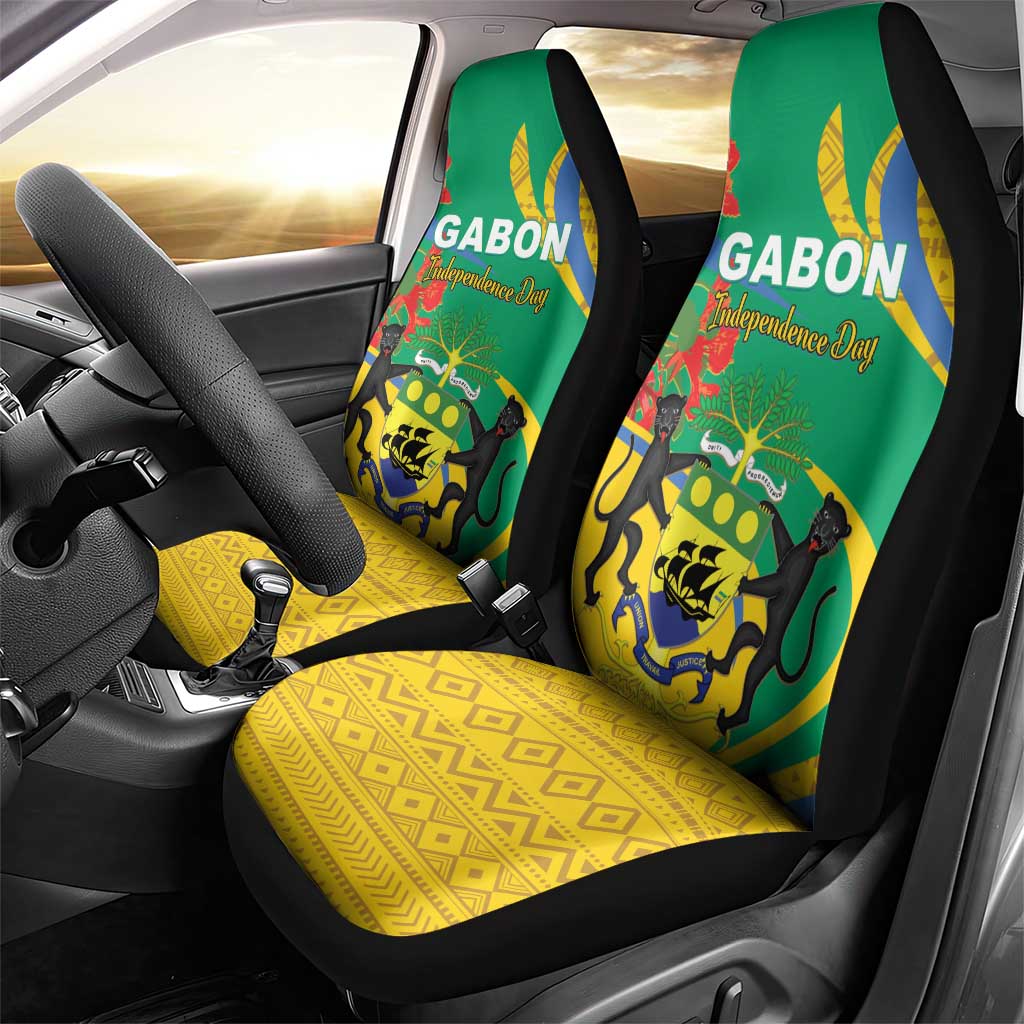 Gabon Independence Day Car Seat Cover Gabonaise Flamboyant African Pattern - Wonder Print Shop