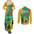 Gabon Independence Day Couples Matching Summer Maxi Dress and Long Sleeve Button Shirt Gabonaise Flamboyant African Pattern - Wonder Print Shop
