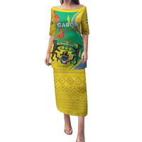 Gabon Independence Day Family Matching Puletasi and Hawaiian Shirt Gabonaise Flamboyant African Pattern - Wonder Print Shop