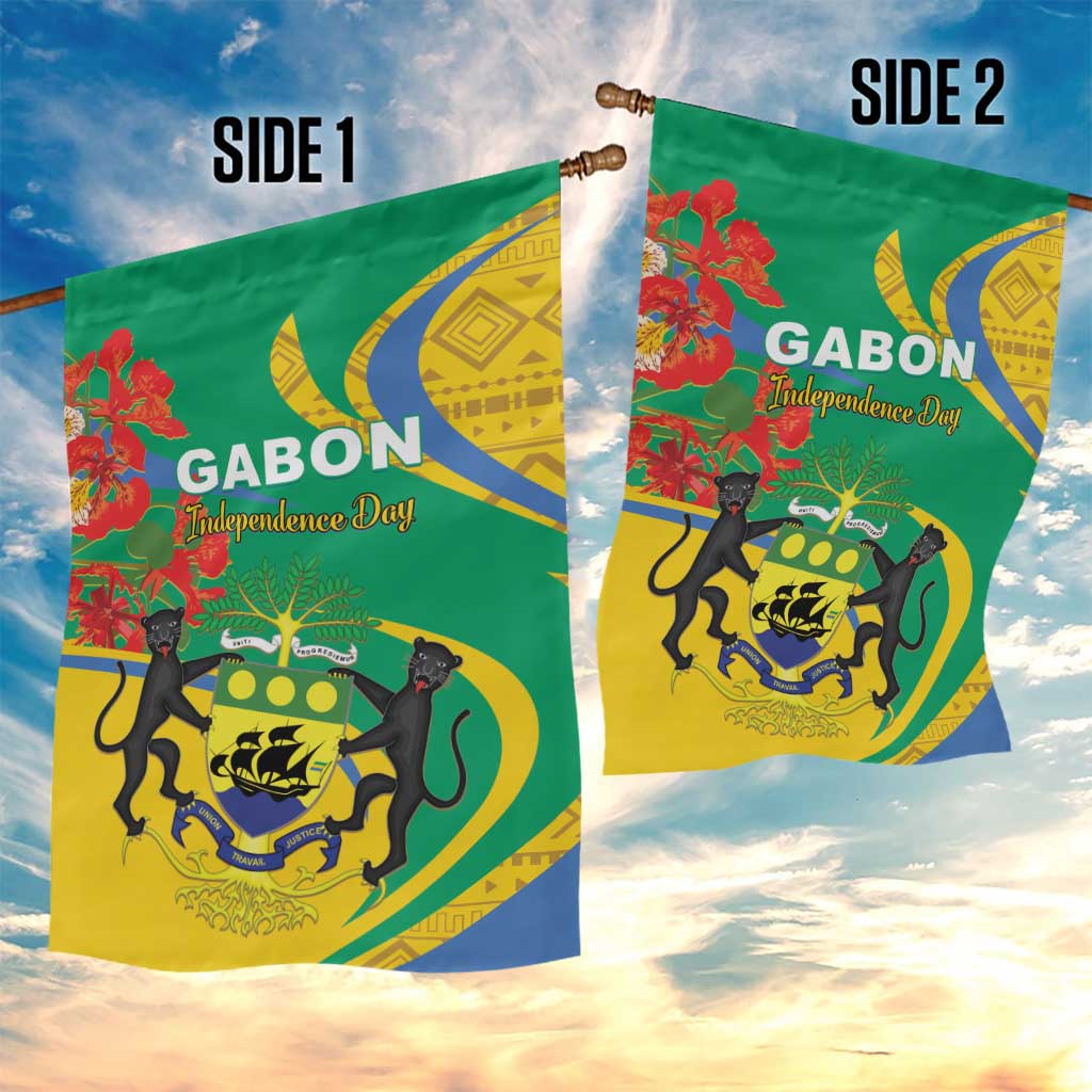 Gabon Independence Day Garden Flag Gabonaise Flamboyant African Pattern - Wonder Print Shop