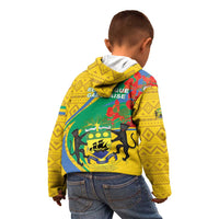 Gabon Independence Day Kid Hoodie Gabonaise Flamboyant African Pattern - Wonder Print Shop
