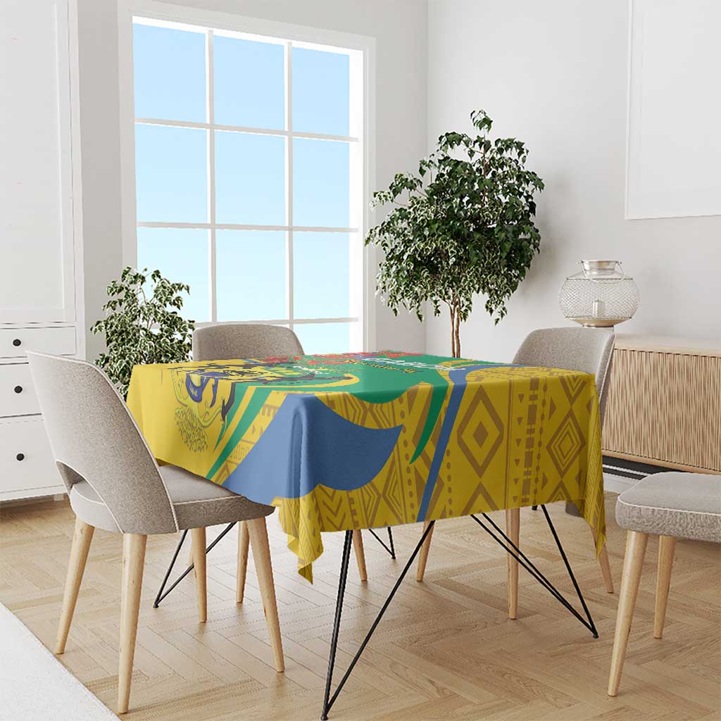 Gabon Independence Day Tablecloth Gabonaise Flamboyant African Pattern - Wonder Print Shop