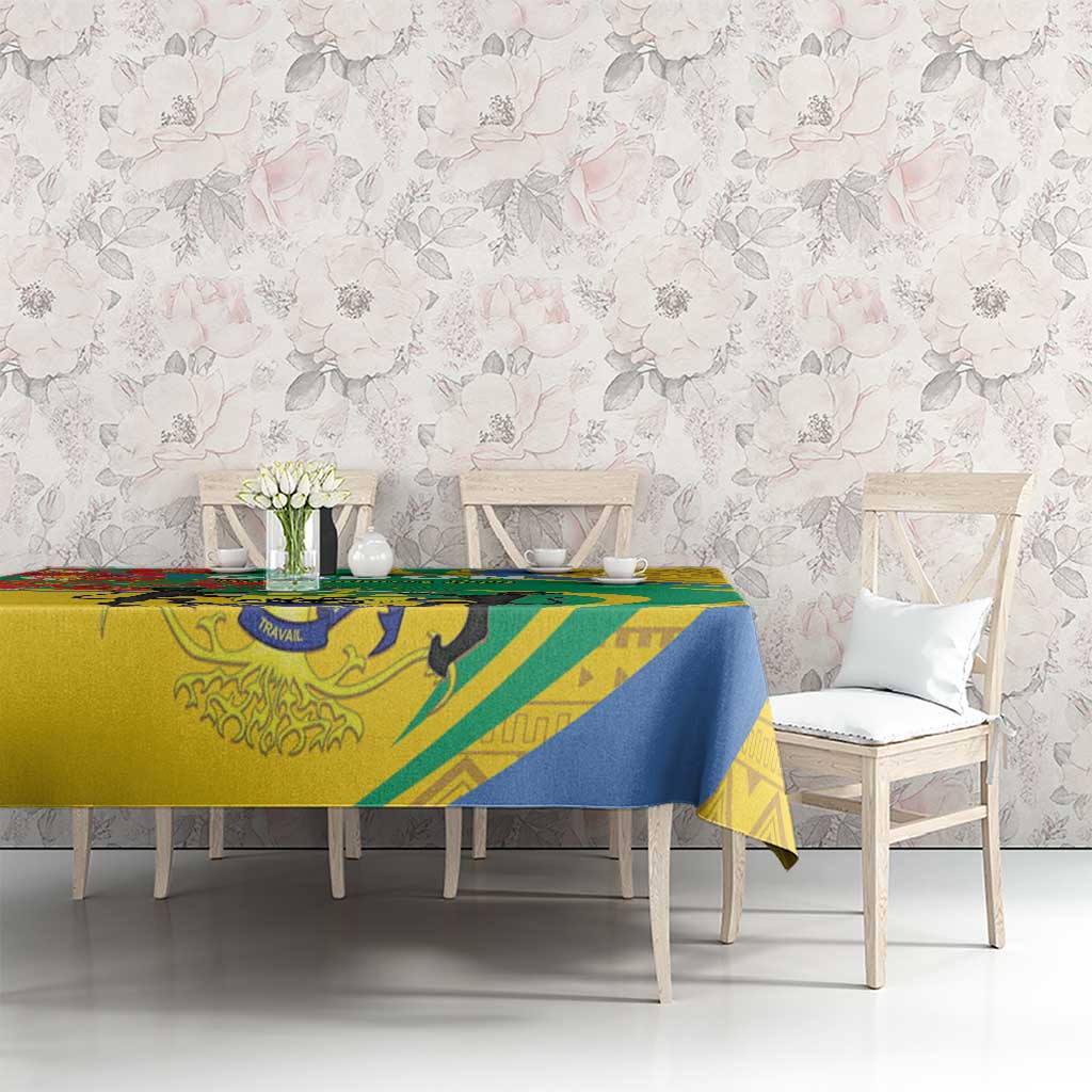 Gabon Independence Day Tablecloth Gabonaise Flamboyant African Pattern - Wonder Print Shop