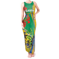Gabon Independence Day Tank Maxi Dress Gabonaise Flamboyant African Pattern - Wonder Print Shop
