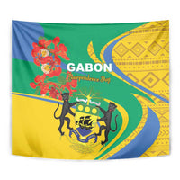 Gabon Independence Day Tapestry Gabonaise Flamboyant African Pattern - Wonder Print Shop