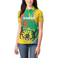 Gabon Independence Day Women Polo Shirt Gabonaise Flamboyant African Pattern - Wonder Print Shop