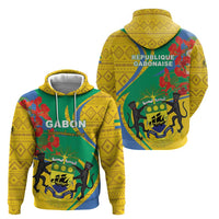Gabon Independence Day Zip Hoodie Gabonaise Flamboyant African Pattern - Wonder Print Shop