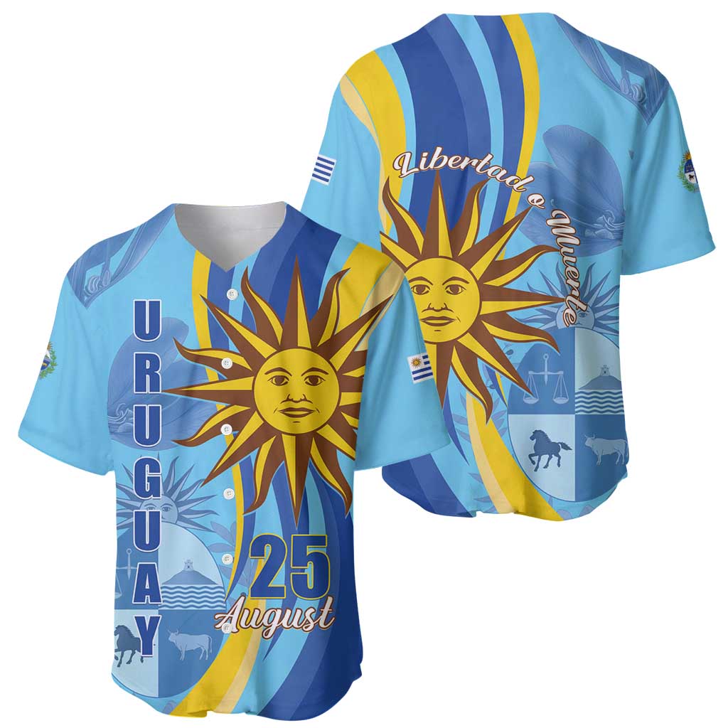Uruguay Independence Day Baseball Jersey Sol de Mayo Erythrina Crista Galli - Wonder Print Shop