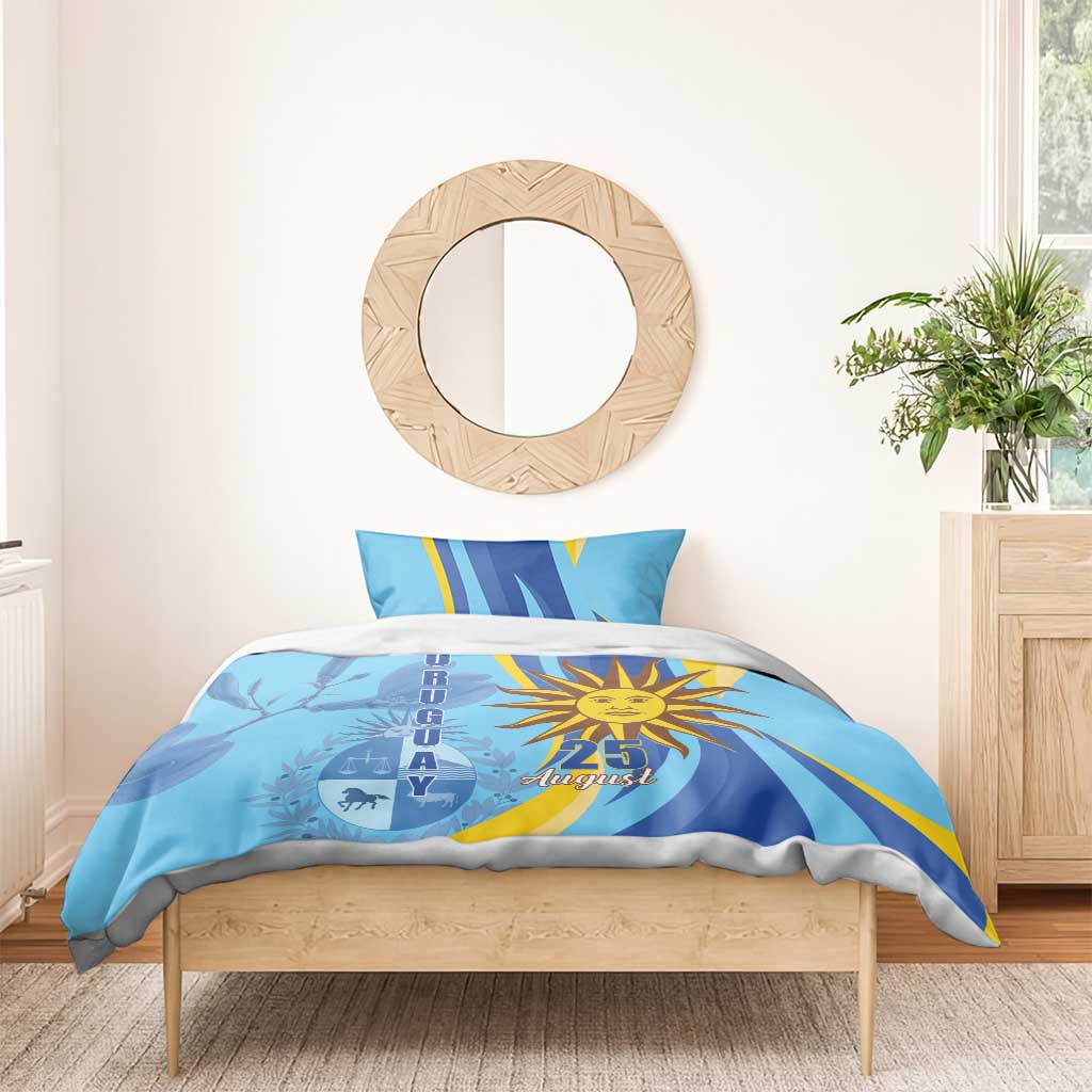 Uruguay Independence Day Bedding Set Sol de Mayo Erythrina Crista Galli - Wonder Print Shop