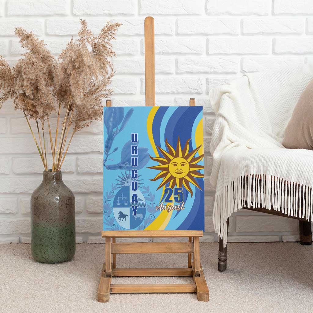 Uruguay Independence Day Canvas Wall Art Sol de Mayo Erythrina Crista Galli - Wonder Print Shop