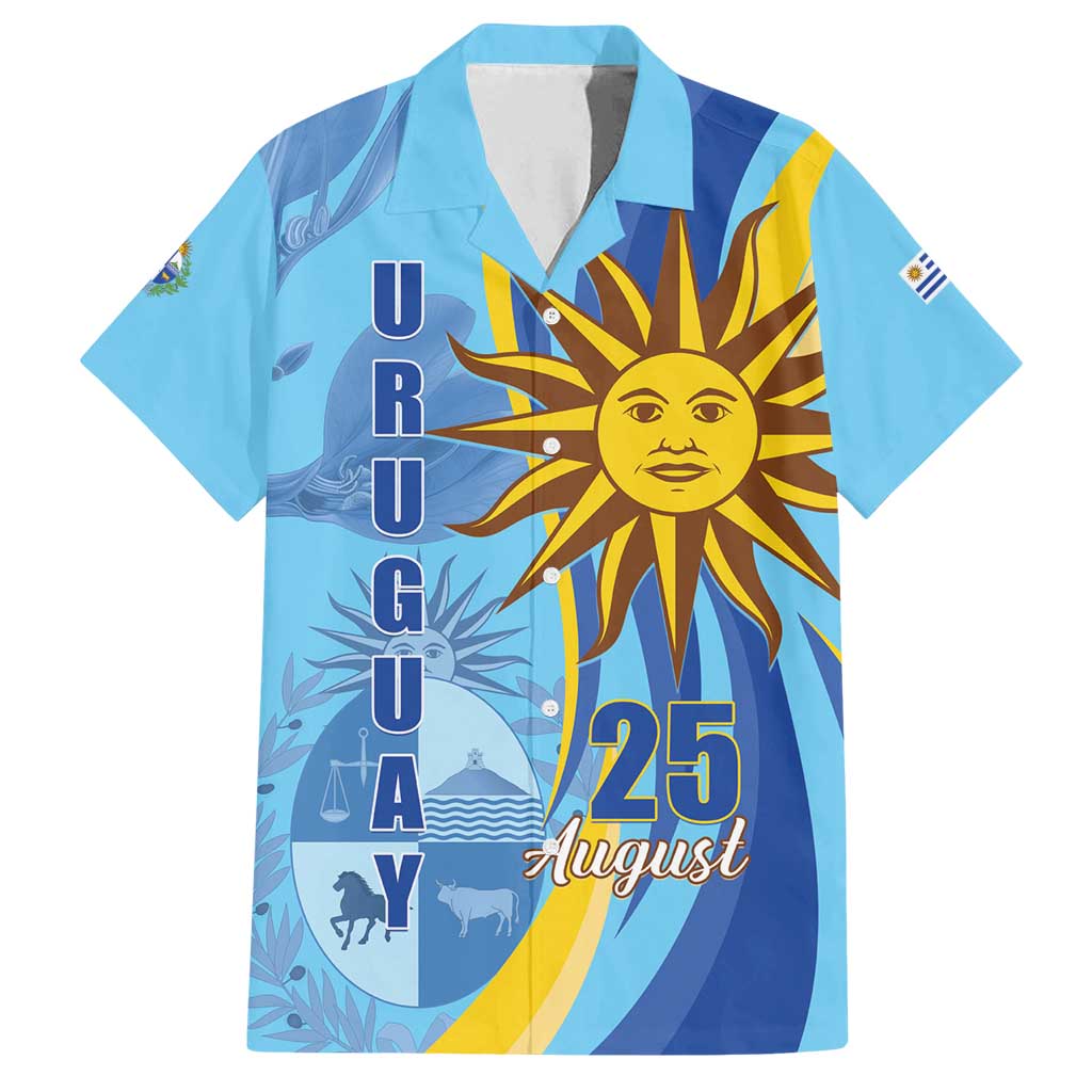 Uruguay Independence Day Family Matching Off Shoulder Maxi Dress and Hawaiian Shirt Sol de Mayo Erythrina Crista Galli - Wonder Print Shop